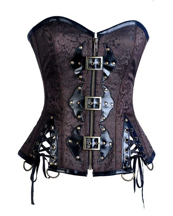 Pastel - colored corsets for a soft and feminine appealDwayne Black and Brown Steampunk Corset