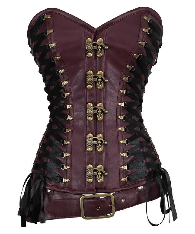 Moisture - wicking corsets for active lifestylesCharmaine Criss Cross Steampunk Overbust Corset with Detachable Belt