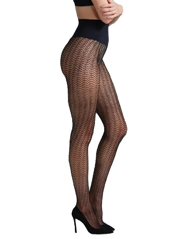 Women's Thermal Lingerie for Cold WeatherScalloped Net Tight In Black