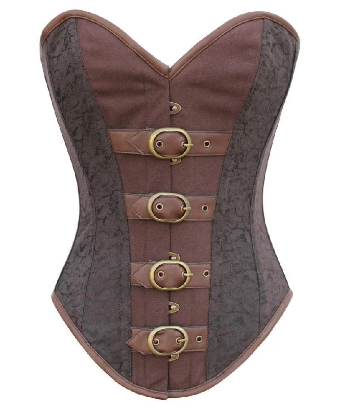 Adjustable - strap bustiers for a customized fitBritany Instant Shape Steampunk Buckle Up Overbust Black Corset