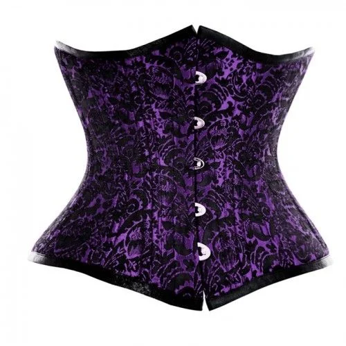 Striped corsets for a preppy and nautical vibeWT-UB BLACK/PURPLE BRO-100