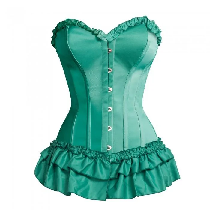 Waist - training corsets for long - term figure shapingRafael Green Peplum & Gathered Trims Corset