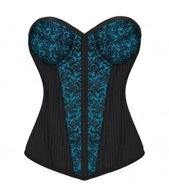 Adjustable - strap bustiers for a customized fitRonnie Brocade Overbust Fashion Corset With Cups