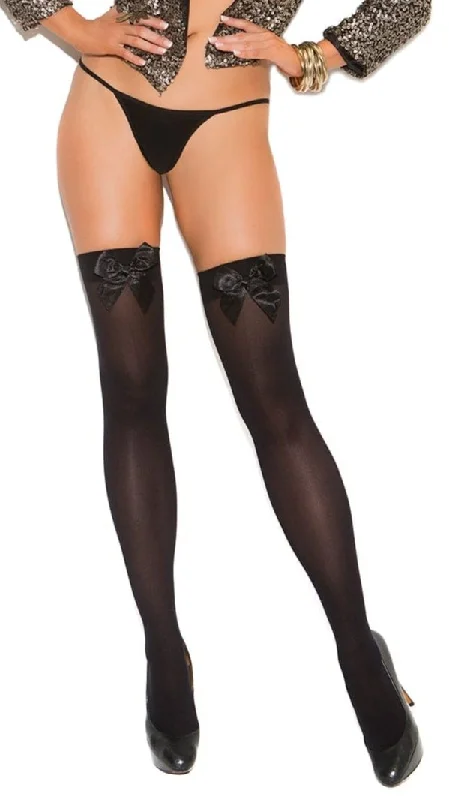 Women's Glitter TightsPlus Size Opaque Thigh Highs with Satin Bow