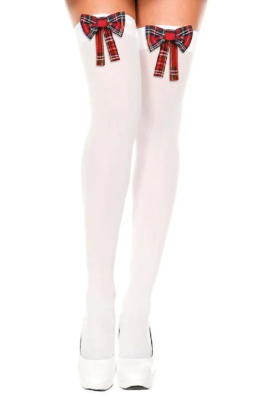 Here are 50 long-tail keywords for "Women's Tights":White Thigh Highs W- Red Plaid Bows