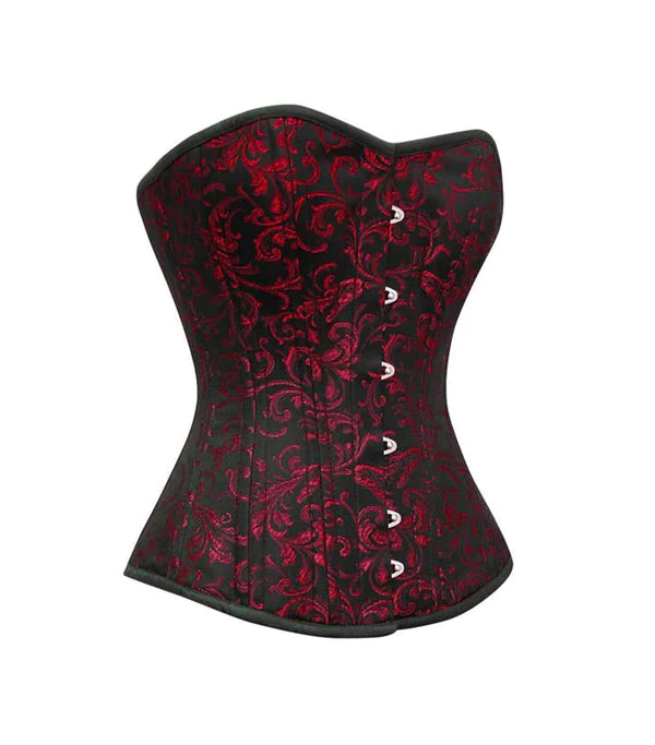 Supportive bustiers for large - busted womenFlourish Overbust Corset in Red Brocade