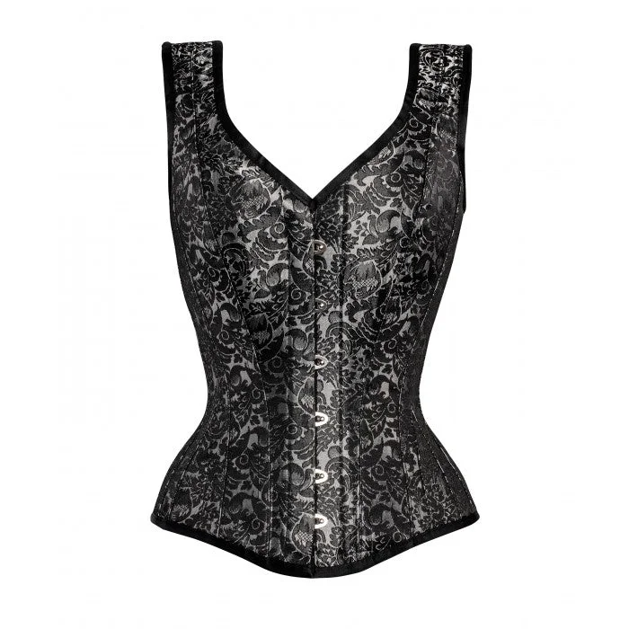 Retro - 1950s corsets with a cinched waistCreavalle Overbust Silver Steel Boned Corset