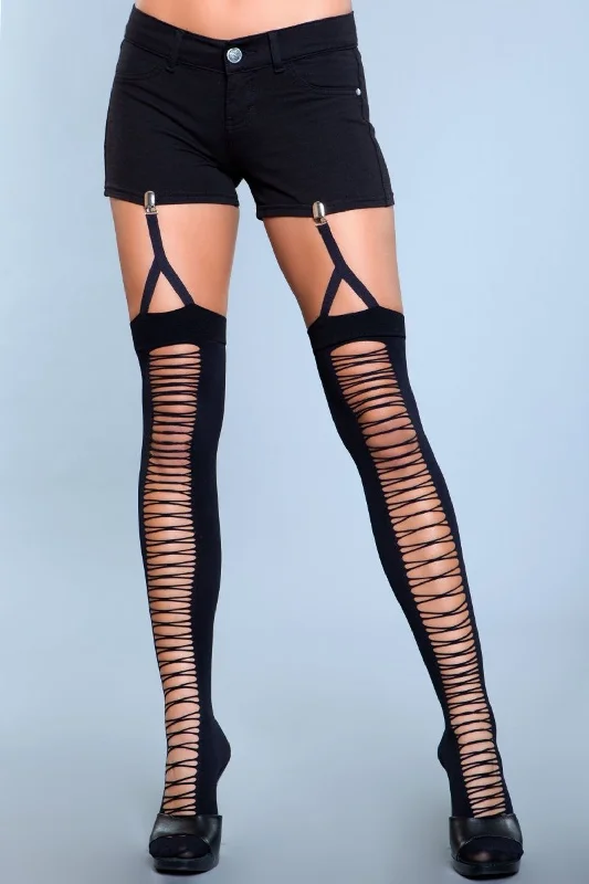 Women's Mesh Tights1929 BEWICKED ILLUSION CLIP GARTER THIGH HIGH