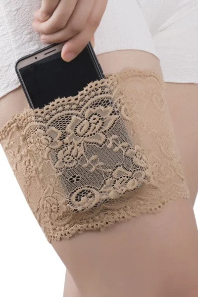 Women's Opaque Tightsanti slip thigh mobile phone band