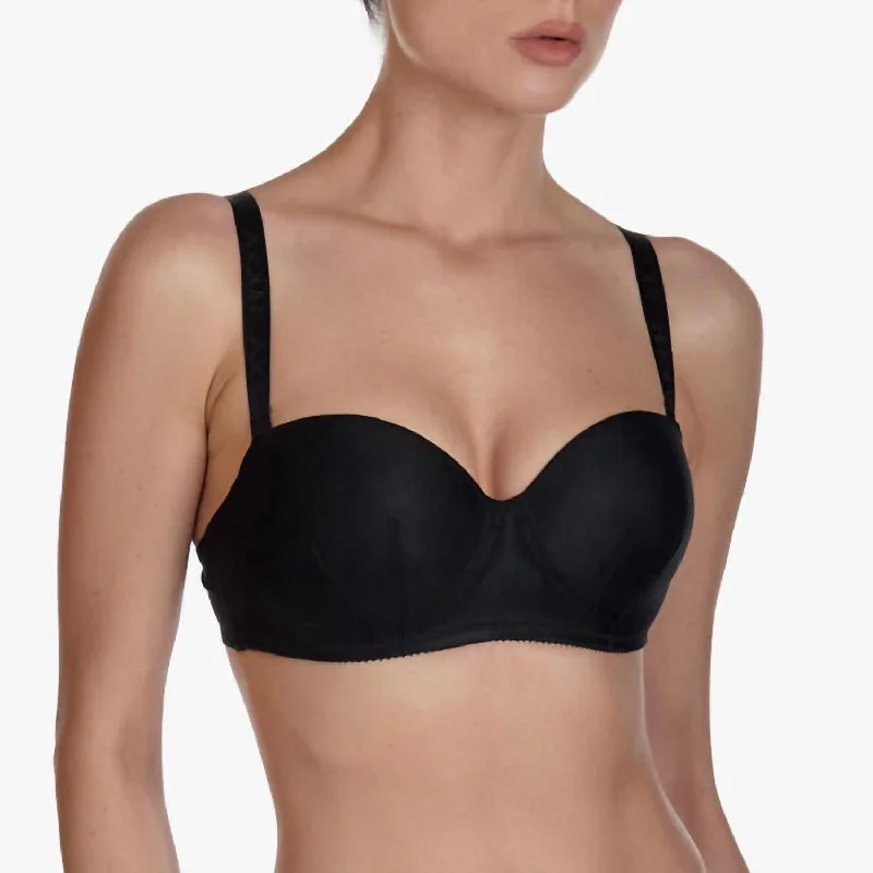 Women's Lingerie with Modern PrintsLong Strapless Bra In Black