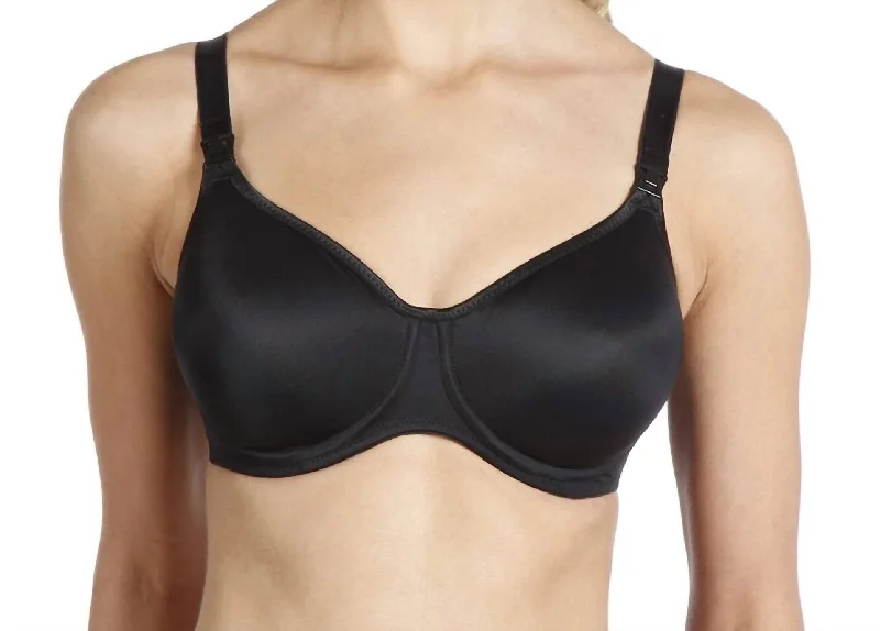 Women's Valentine's Day LingerieStretch Microfiber Underwire Nursing Bra In Black