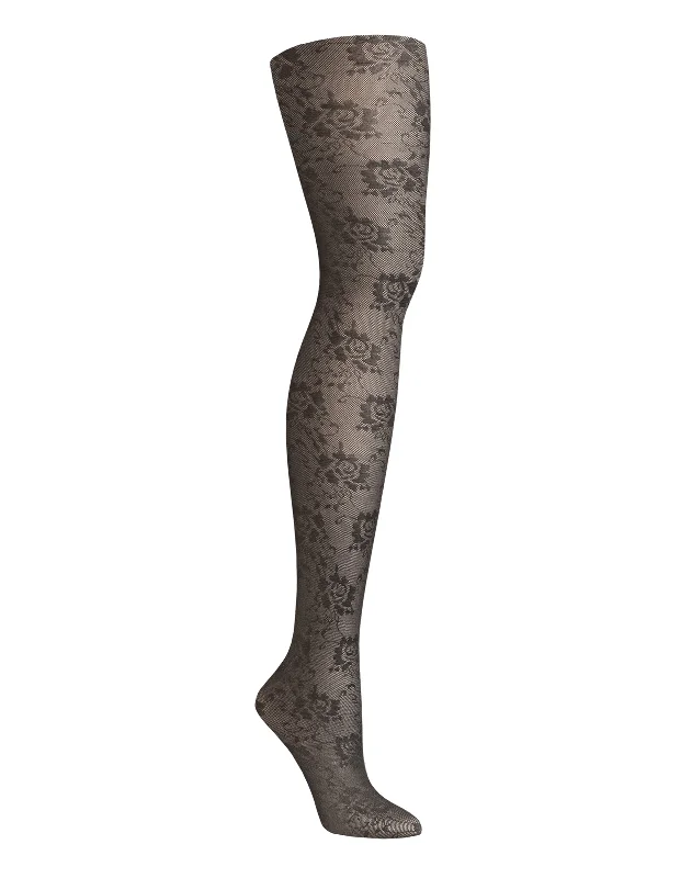 Lace Tights for WomenHanes Womens Floral Lace Control Top Fashion Tights