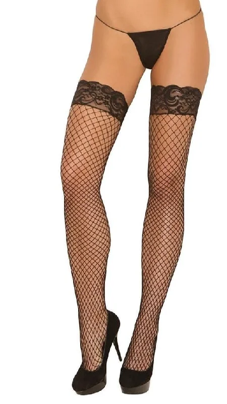 Tights for Professional WearPlus Size Stay Up Diamond Net Thigh High Stockings