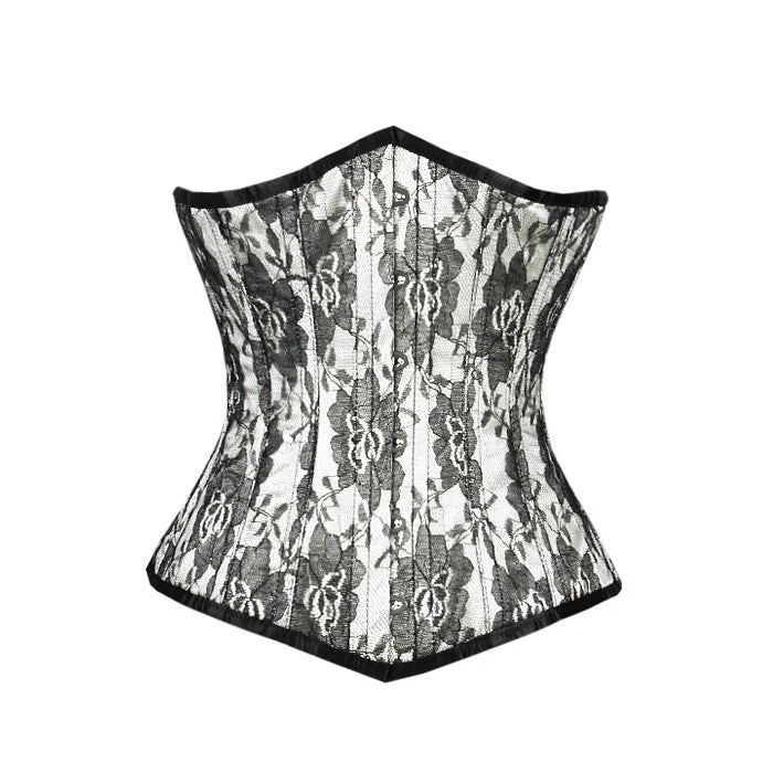 Geometric - printed bustiers for a modern and trendy lookPhilipe White Net Overlay Underbust Corset