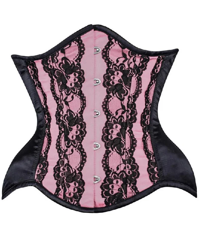 Wedding - style bustiers for bridesmaids or special eventsFran Curvy Pink Lace Waist Training Corset