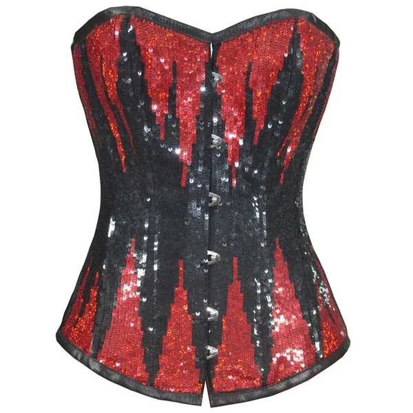 Sports - influenced bustiers with mesh panelsMarcello Sequined Viper Bite Corset