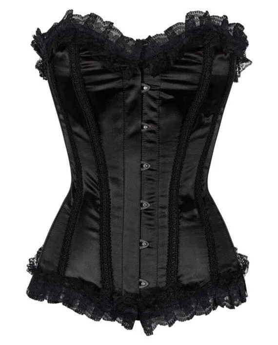 Sports - influenced bustiers with mesh panelsStevens Burlesque Overbust Corset with Front Busk Opening