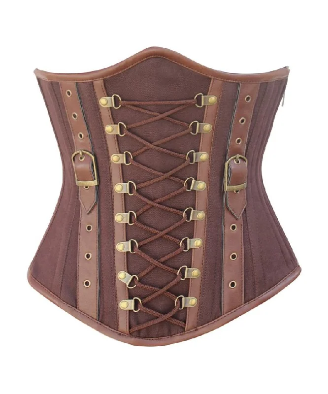 Multicolored bustiers with a vibrant and playful designLange Instant Shape Criss Cross Cotton Steampunk Underbust Corset