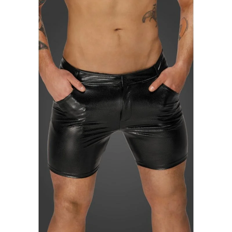 Luxury Lingerie for Special OccasionsSnake Wetlook Mid Length Shorts with Back Pockets