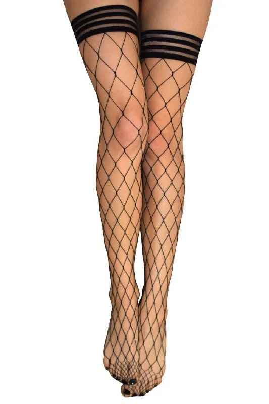 Tights with Floral DesignsKix'ies Diamond Net Thigh Highs