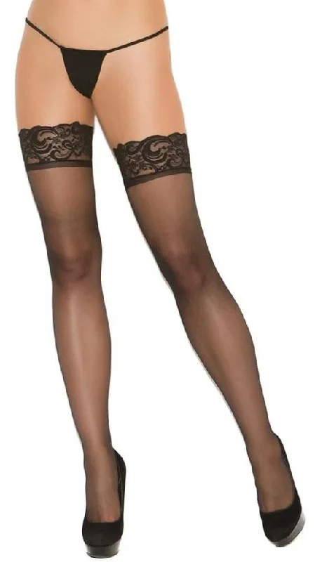 Lace Tights for WomenSheer Back Seam Thigh Highs