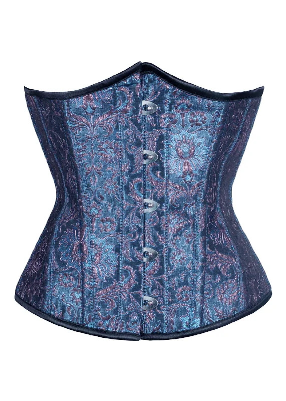 French - style bustiers for a romantic lookElizabethan Royalty Brocade Underbust Corset in Blue & Gold