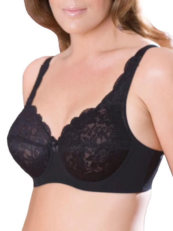 Women's Lingerie with Removable PadsElila Women's Isabella Lace Full Coverage Bra