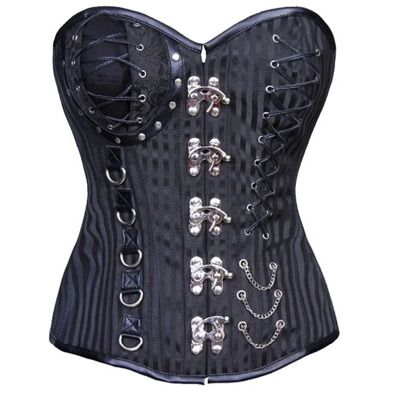 Animal - print bustiers for a wild and fierce styleLozano Gothic Overbust Corset With Buckle Details