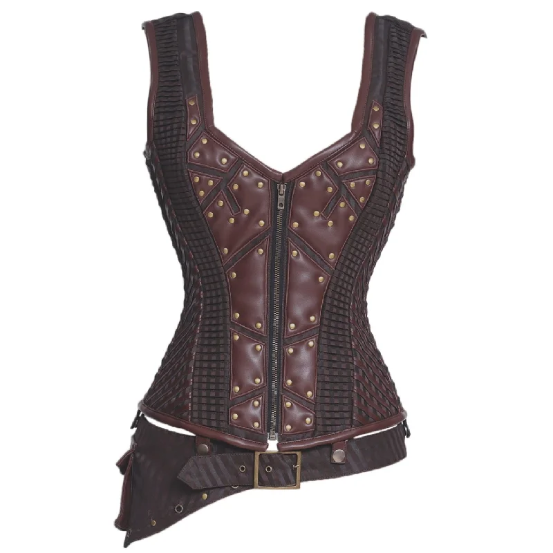 Halloween - themed corsets for a spooky costumeAlvinna Steampunk Overbust Corset with Shoulder Straps