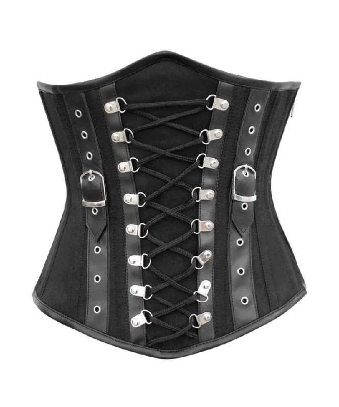 Gothic - inspired bustiers featuring dark colors and studsTricia Shape Criss Cross Cotton Steampunk Underbust Corset