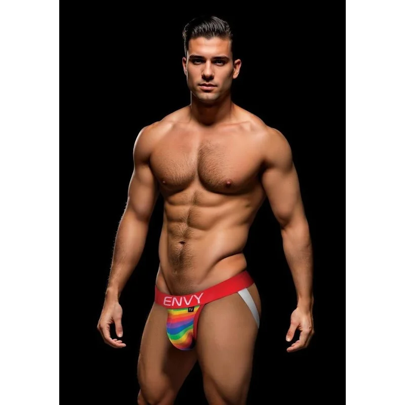 Women's Lingerie with Embroidery DetailsRainbow Pride Jock Red