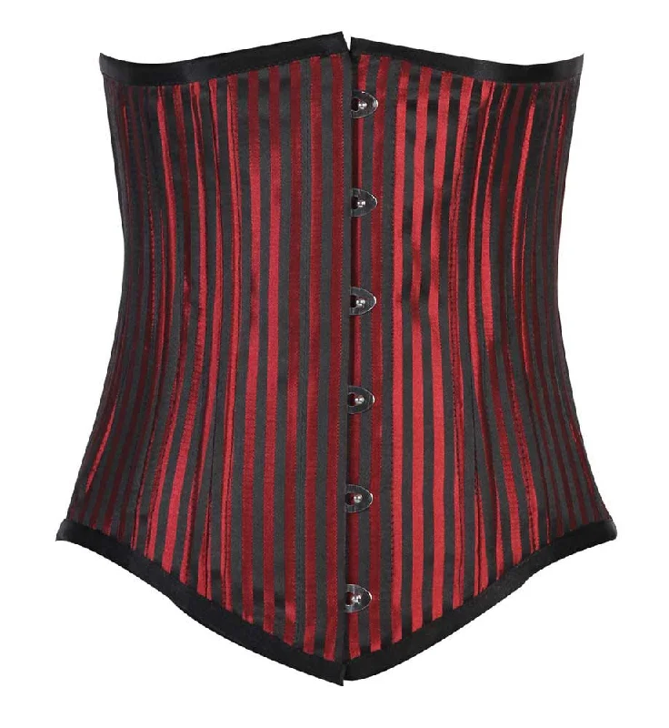 Denim - look corsets for a casual yet stylish twistWT-UB LONGER RED/BLACK STRIPE JACQ