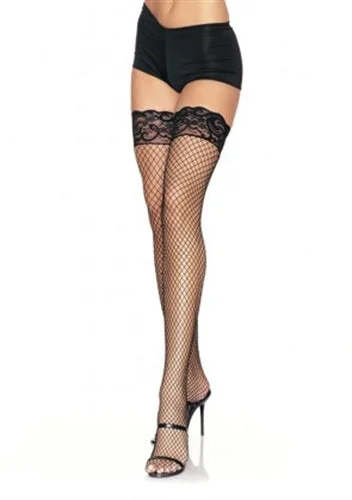 Women's Tights for RunningIndustrial Net Stay Up Thigh Highs - One Size - Black