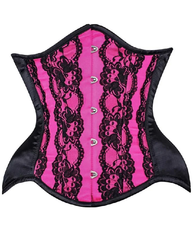 Gothic - inspired bustiers featuring dark colors and studsHogen Curvy Magenta Lace Waist Training Corset