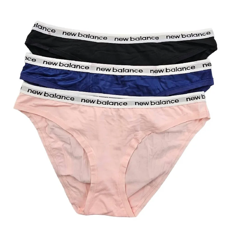 Women's Everyday Wear LingerieWomen's 3-Pack Performance Underwear Eversoft Hipster In Black/blue/peach Soda