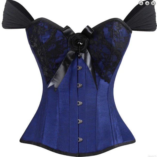 Satin corsets with a shiny and elegant finishNiamh Satin Burlesque Overbust Corset