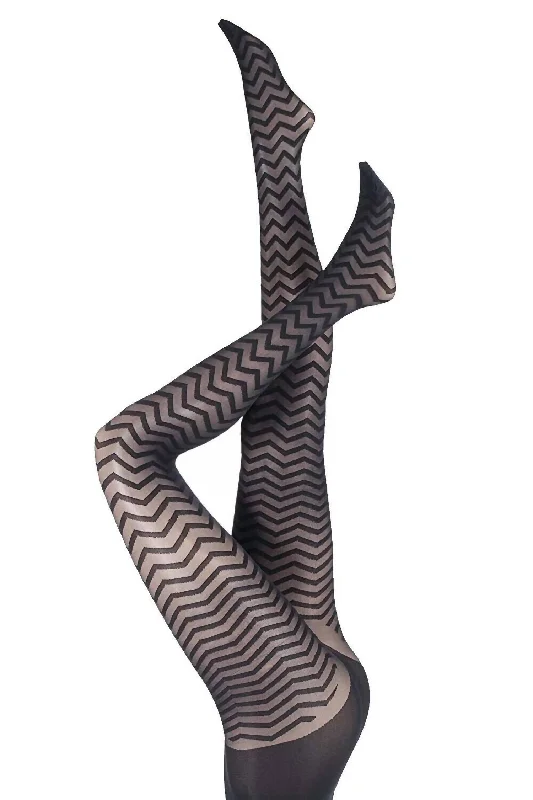 Tights for Professional WearWomen's Zig Zag Wave Tights In Black