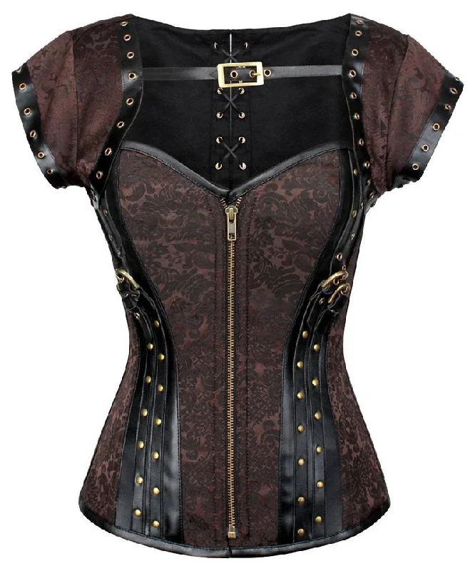 Cotton - blend bustiers for breathabilityPhoenix Steampunk Overbust Corset with Bolero