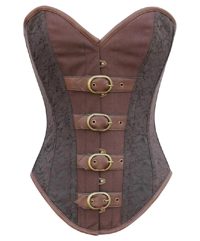 Denim - look corsets for a casual yet stylish twistBritany Instant Shape Steampunk Buckle Up Overbust Corset