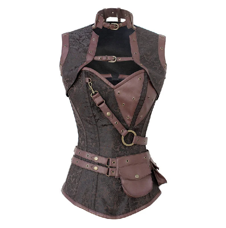 Multicolored bustiers with a vibrant and playful designAleyza Steampunk Corset