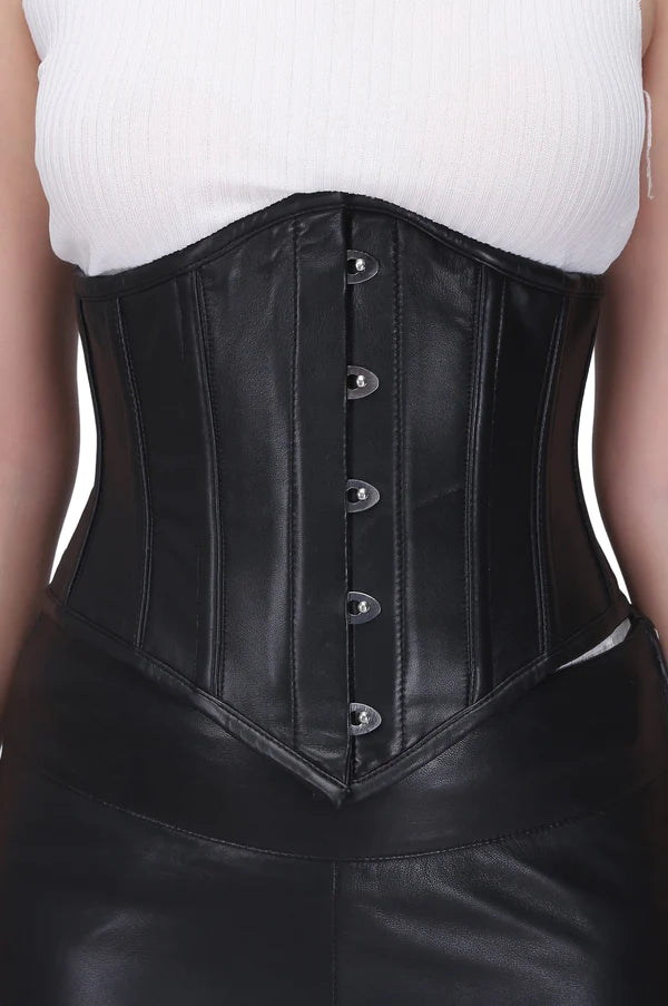 Cotton - blend bustiers for breathabilityPeak Perfection Underbust Corset in Black Leather