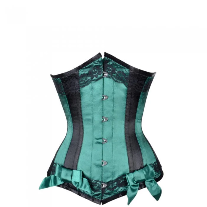 Velvet bustiers for a soft and plush feelLou Green Satin Underbust With Black Panels