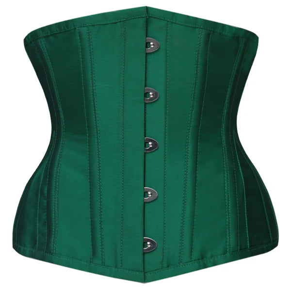 Steampunk - themed bustiers with brass accentsValor & Lore Taffeta Underbust Corset in Forest Green