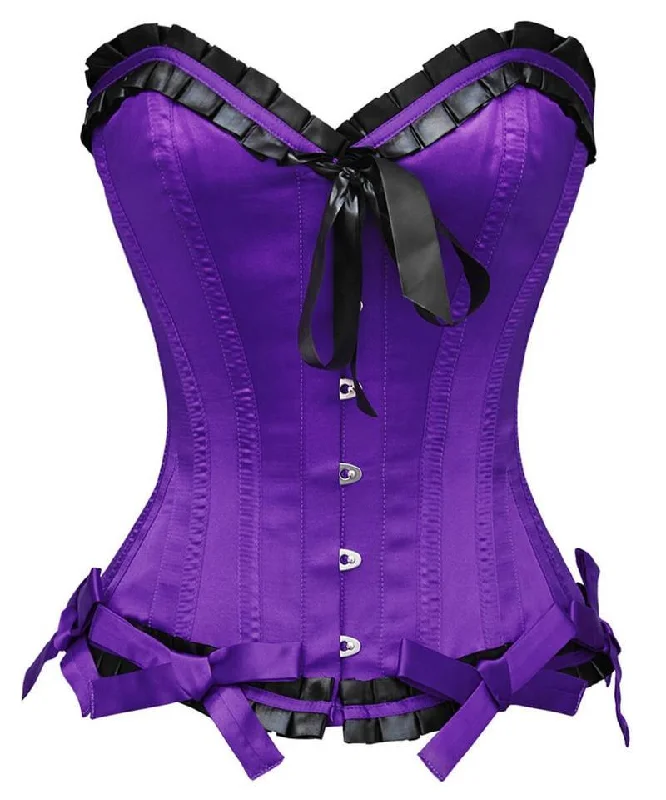 Satin corsets with a shiny and elegant finishO'Reilly Burlesque Purple Overbust Corset