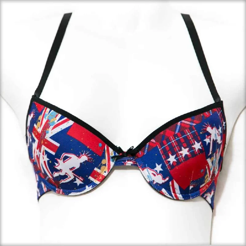 Women's sports bras with a racerback designAmerican Printed Single Padded Bra