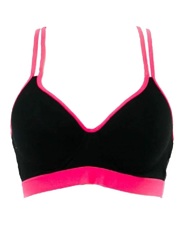 Women's Hanes bras for budget - friendly optionsBlack & Hot Pink Sports Bra