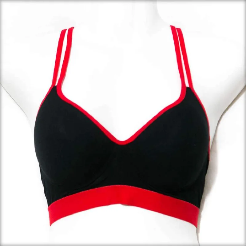 Women's Calvin Klein bras for different cup sizesBlack & Red Sports Bra