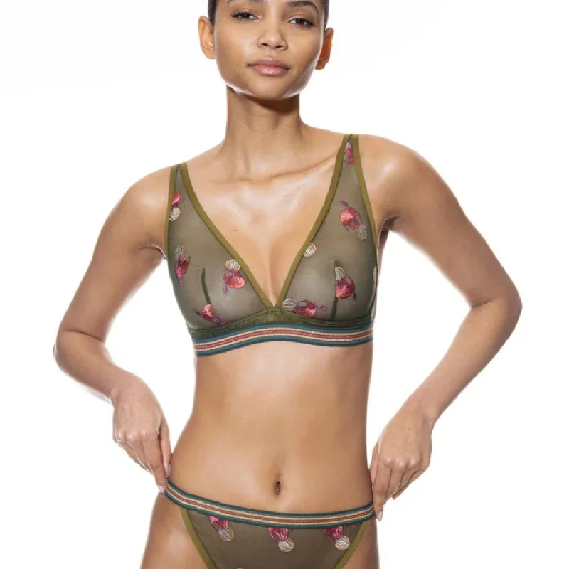 Women's striped brasMey Poetry Simsalabim Triangle Bra 1150014