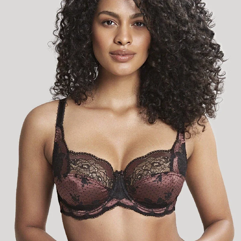 Women's bras with a lace overlayPanache Clara Full Cup Bra 7255 in Black Fig