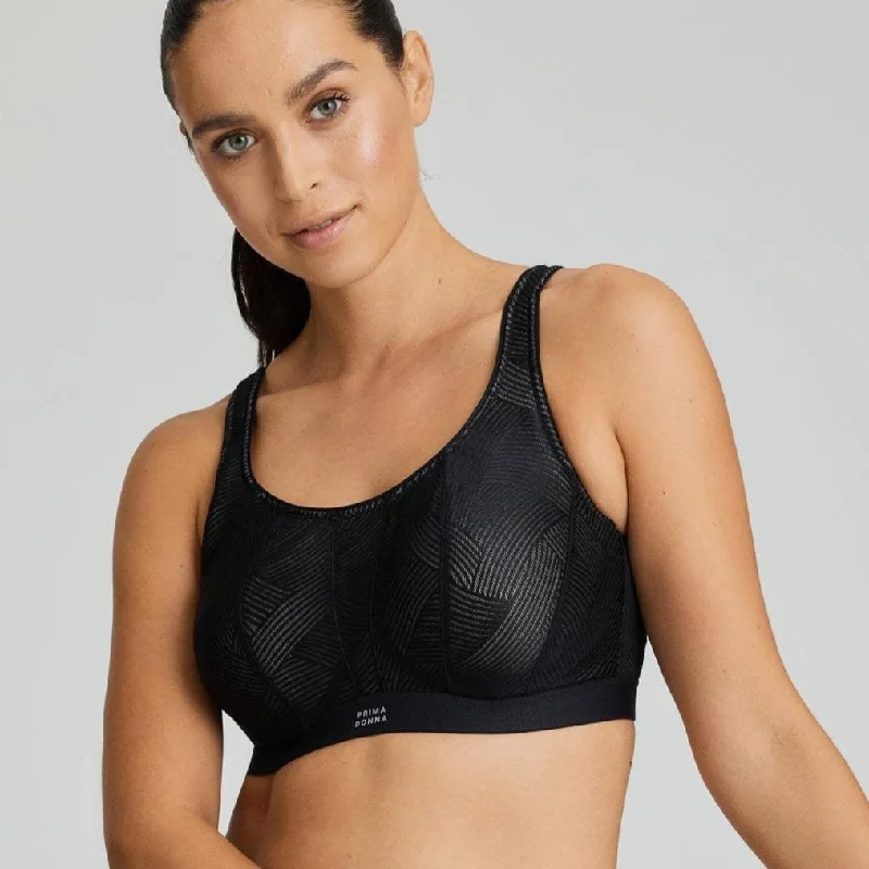 Women's convertible bras with multiple strap optionsPrima Donna Sport The Game UW Non-Padded Sports Bra in Black 6000510